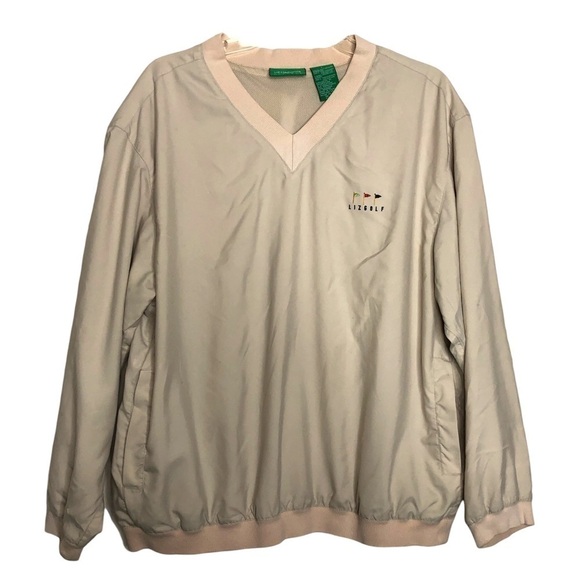 VINTAGE - LIZ CLAIBORNE GOLF Pullover Mesh Lined V-Neck Golf Shirt w/Pockets LG - Picture 2 of 9